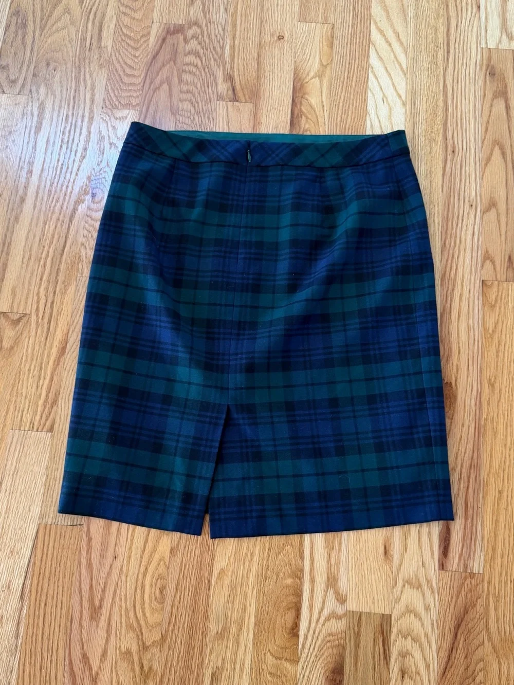 J. Crew Navy & Green Plaid Pencil Skirt